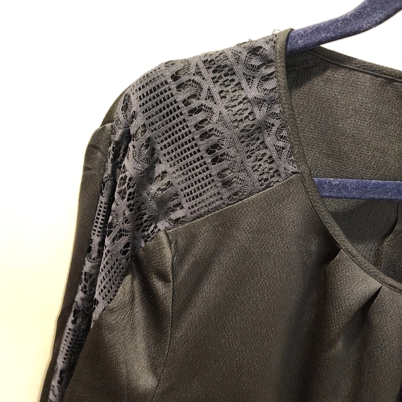 Liz Clairbone Black Satin Long.sleeves Blouse size XL - Picture 4 of 10